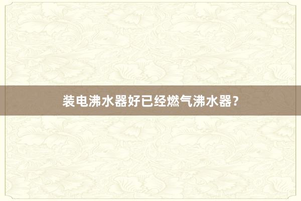 装电沸水器好已经燃气沸水器?